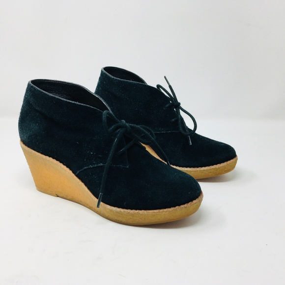 Cole Haan Black Suede Wedge Bootie Size 6.5 EUC - Picture 2 of 7